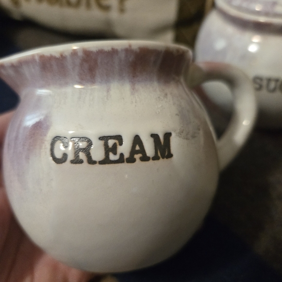 Sheffield Home Cream And Sugar Bowl Set In White And Purple - Picture 2 of 6